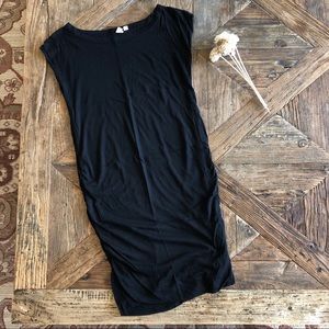 Cotton boatneck maternity black dress